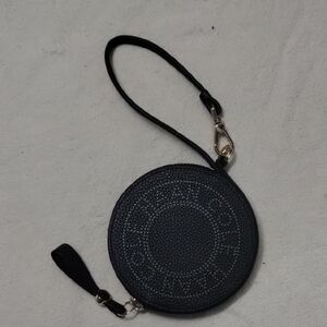 Cole Haan Black Leather Circle Coin Pouch